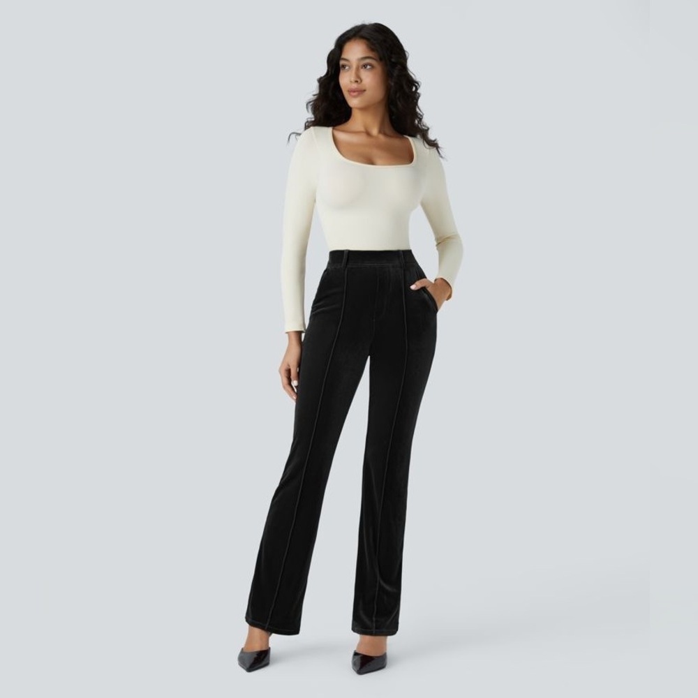 Halara NWT Flex High Waisted Pocket Velvet Work Pants XL